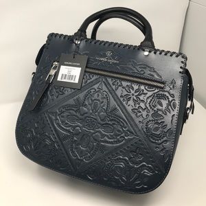NWT Nanette Lepore Genuine Leather Handbag Denim